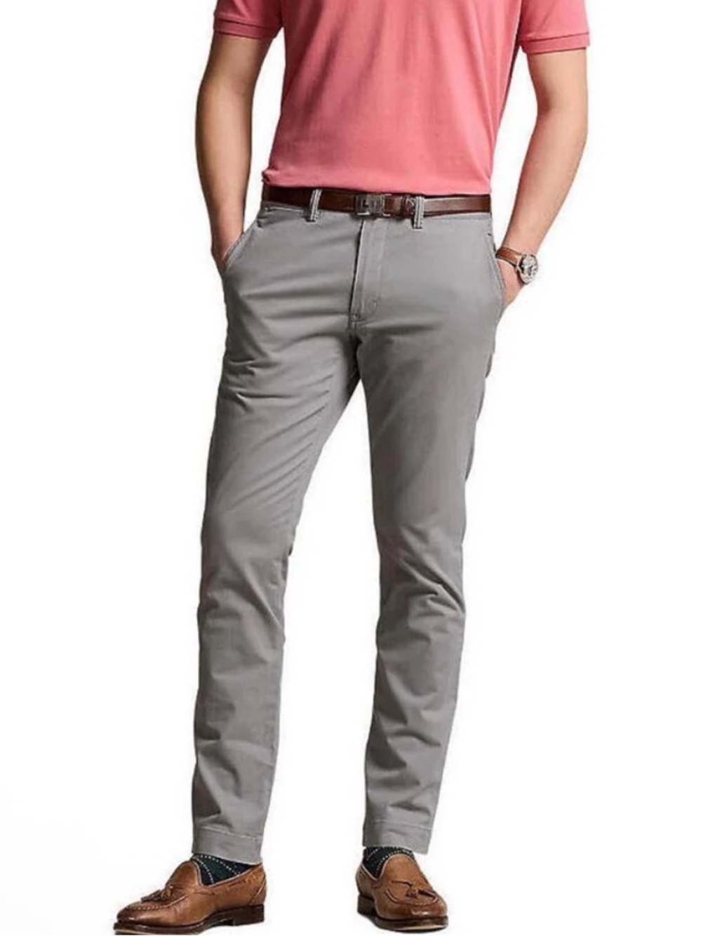 Polo by Ralph Lauren Stretch Slim Fit Soft Gray Chinos 35 x 32